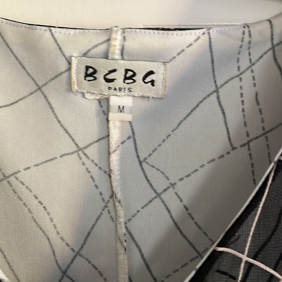 BCBG 80’s dress black and white size M - Picture 3 of 6